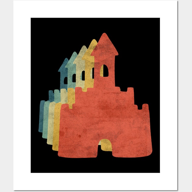 Sand Castle Retro Vintage Color Wall Art by bridgewalker